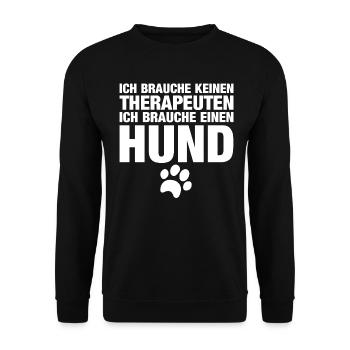 Ich brauche keinen Therapeuten ich brauche einen H - Unisex Pullover - Schwarz - Vorne - Alina (178cm) & Michal (187cm)