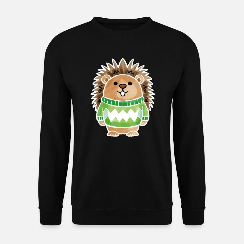 Pull Hérisson Blanc - Sweat-shirt Unisexe - noir