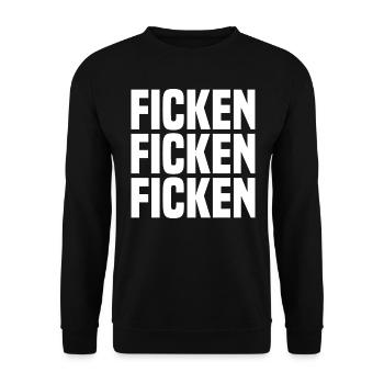 Ficken ficken Ficken white - Unisex Pullover - Schwarz - Vorne - Alina (178cm) & Michal (187cm)