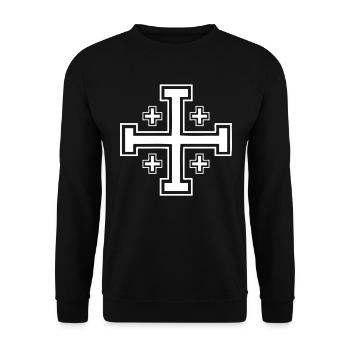 Jerusalem Cross - Unisex Sweatshirt - black - Front - Alina (178cm) & Michal (187cm)