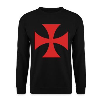 Templerkreuz - Unisex Pullover - Schwarz - Vorne - Alina (178cm) & Michal (187cm)