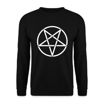 Pentagramm - Unisex Pullover - Schwarz - Vorne - Alina (178cm) & Michal (187cm)