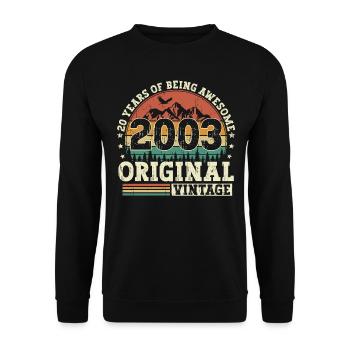 20 birthday gift born in 2003 - Unisex Sweatshirt - black - Front - Alina (178cm) & Michal (187cm)