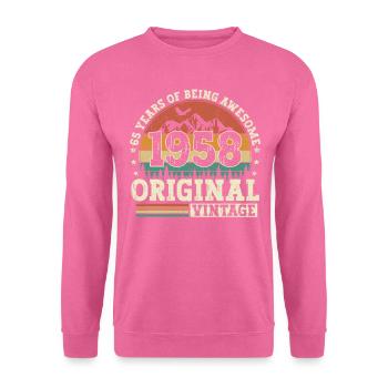 65 birthday gift born in 1958 - Unisex Sweatshirt - pink - Front