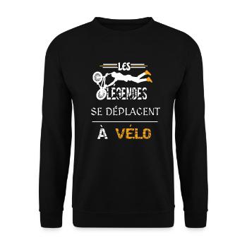 vélo, cadeau - Sweat-shirt Unisexe - noir - Devant - Alina (178cm) & Michal (187cm)