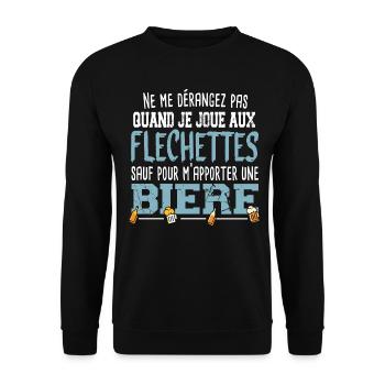 Fléchettes Bière Alcool Apéro Jeu Cadeau Humour - Sweat-shirt Unisexe - noir - Devant - Alina (178cm) & Michal (187cm)