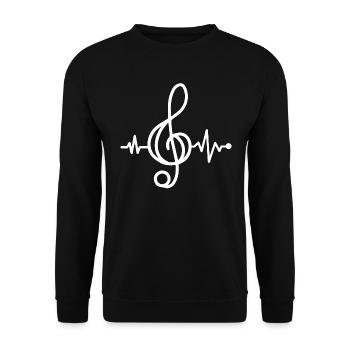 Heart Beat Musician - Unisex Pullover - Schwarz - Vorne - Alina (178cm) & Michal (187cm)
