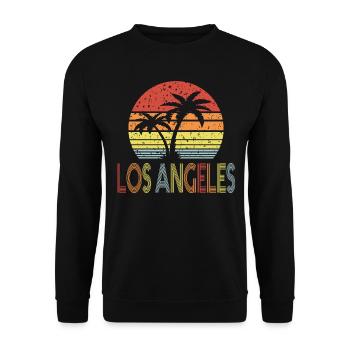 Los Angeles Retro Sun 01 - Sweat-shirt Unisexe - noir - Devant - Alina (178cm) & Michal (187cm)