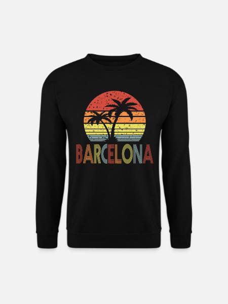 Barcelone Rétro soleil 01 - Sweat-shirt Unisexe - noir