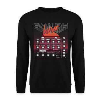 Synthesizer Recording Studio Waveform Synthesis Electro Mu - Unisex Sweatshirt - black - Front - Alina (178cm) & Michal (187cm)