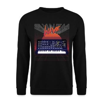 Synthesizer, Recording Studio, Waveform, Synthesis, Electro - Unisex Sweatshirt - black - Front - Alina (178cm) & Michal (187cm)