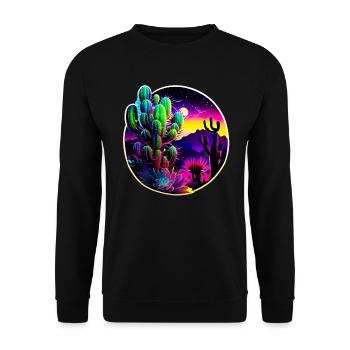 Cactus psychédélique sous le soleil du désert - Sweat-shirt Unisexe - noir - Devant - Alina (178cm) & Michal (187cm)