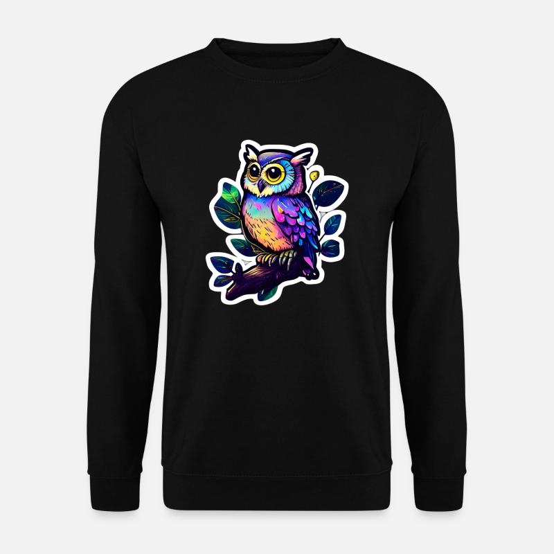 Psychedelic Owl - Unisex Sweatshirt - black