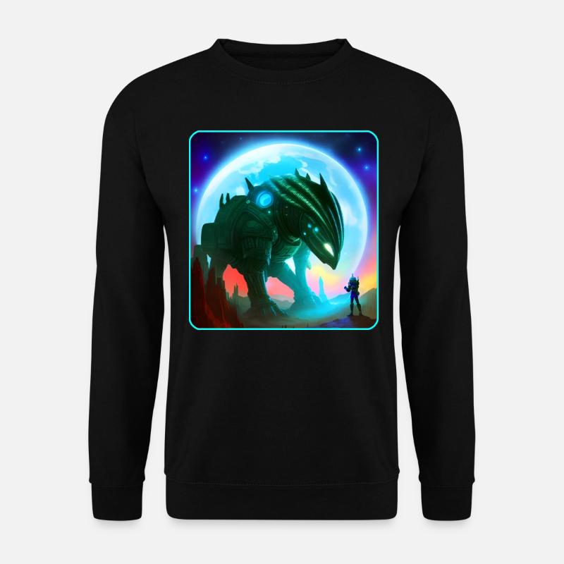 Astronaute et machine extraterrestre - Sweat-shirt Unisexe - noir