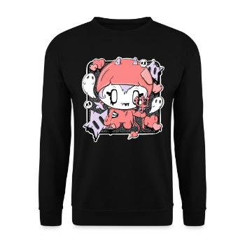 Dee the cute devil girl in kawaii style - Unisex Sweatshirt - black - Front - Alina (178cm) & Michal (187cm)