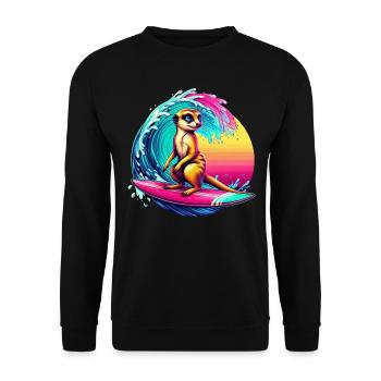 Meerkat Surf - Unisex Sweatshirt - black - Front - Alina (178cm) & Michal (187cm)