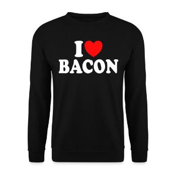 Ich liebe Speck Humor Fleisch Speck - Unisex Pullover - Schwarz - Vorne - Alina (178cm) & Michal (187cm)