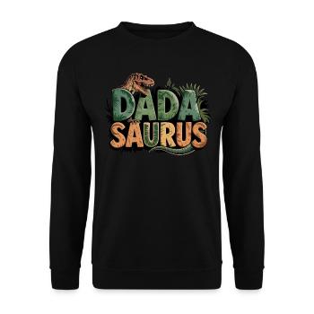 Dinosaur Dad Saurus Gift Dad - Unisex Sweatshirt - black - Front - Alina (178cm) & Michal (187cm)
