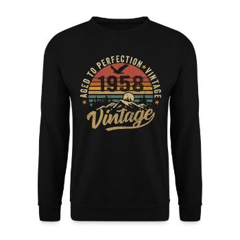 Millésime 1958 Born Legend Cadeau d’anniversaire - Sweat-shirt Unisexe - noir - Devant - Alina (178cm) & Michal (187cm)