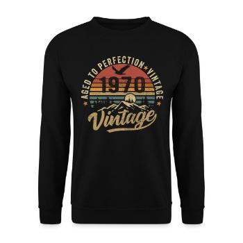 Millésime 1970 Born Legend Cadeau d’anniversaire - Sweat-shirt Unisexe - noir - Devant - Alina (178cm) & Michal (187cm)