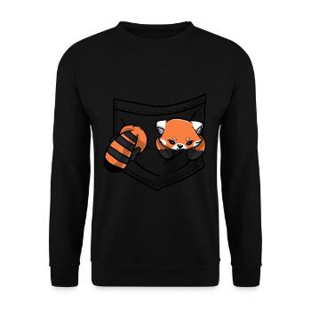 Panda Rouge Amateur d’animaux Petit Panda Ours Rouge - Sweat-shirt Unisexe - noir - Devant - Alina (178cm) & Michal (187cm)