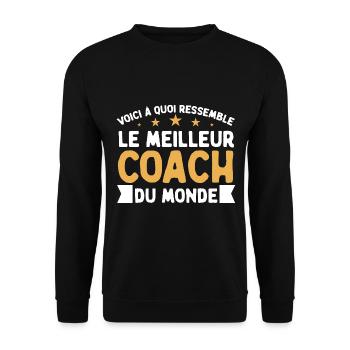 voici à quoi ressemble le coach parfait - Sweat-shirt Unisexe - noir - Devant - Alina (178cm) & Michal (187cm)