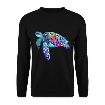 sea turtle Sea turtle - Unisex Sweatshirt - black - Front - Alina (178cm) & Michal (187cm)