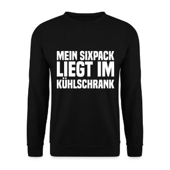 Mein Sixpack Liegt Im Kühlschrank - Unisex Pullover - Schwarz - Vorne - Alina (178cm) & Michal (187cm)