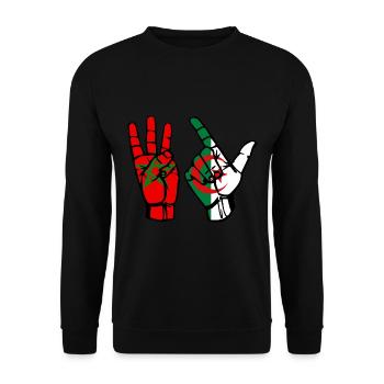 Maroc Algérie peace - Sweat-shirt Unisexe - noir - Devant - Alina (178cm) & Michal (187cm)