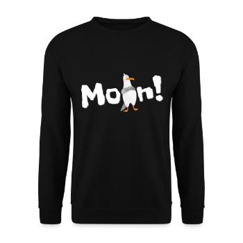 Moin - Möwe lustig Geschenk Bestseller - Unisex Pullover - Schwarz - Vorne - Alina (178cm) & Michal (187cm)