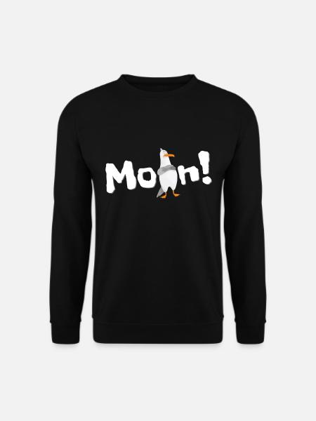 Moin - Möwe lustig Geschenk Bestseller - Unisex Pullover - Schwarz