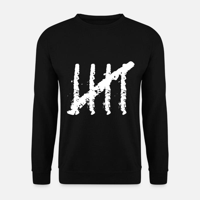 Fünf 5 Kreide Zahl - Unisex Pullover - Schwarz