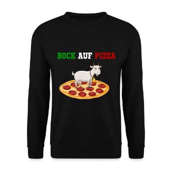 Bock auf Pizza italienische Margherita Italien Fan - Unisex Pullover - Schwarz - Vorne - Alina (178cm) & Michal (187cm)