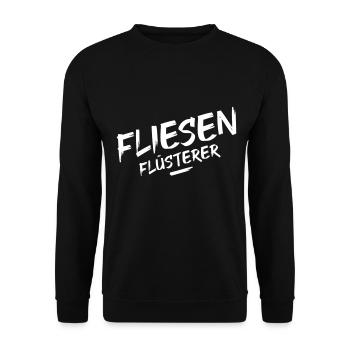 Fliesenleger Geschenk Sprüche Fliesen Flüsterer - Unisex Pullover - Schwarz - Vorne - Alina (178cm) & Michal (187cm)