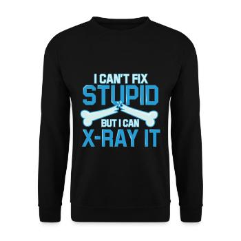 Radiologe Röntgentechniker Röntgenassistent Rad - Unisex Pullover - Schwarz - Vorne - Alina (178cm) & Michal (187cm)