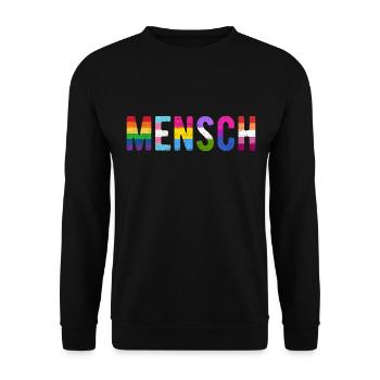 Human LGBT LGBTQ Flag Rainbow Gay Pride - Unisex Sweatshirt - black - Front - Alina (178cm) & Michal (187cm)
