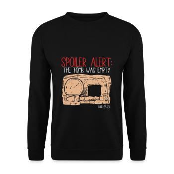 Spoiler: The Tomb Was Empty Funny Jesus Gift - Unisex Sweatshirt - black - Front - Alina (178cm) & Michal (187cm)