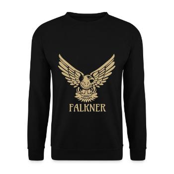 Falkner Falke Adler Greifvogel Falknerei Geschenk - Unisex Pullover - Schwarz - Vorne - Alina (178cm) & Michal (187cm)