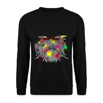 Batteries en couleurs pour batteurs et batteurs - Sweat-shirt Unisexe - noir - Devant - Alina (178cm) & Michal (187cm)