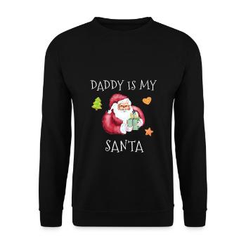 daddy is my santa white present - Unisex Sweatshirt - black - Front - Alina (178cm) & Michal (187cm)