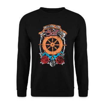 Seafaring Sailing Compass Sea Shipping Lake - Unisex Sweatshirt - black - Front - Alina (178cm) & Michal (187cm)
