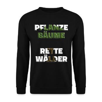 Trees Save Save Nature conservation Environmental protection Eco - Unisex Sweatshirt - black - Front - Alina (178cm) & Michal (187cm)