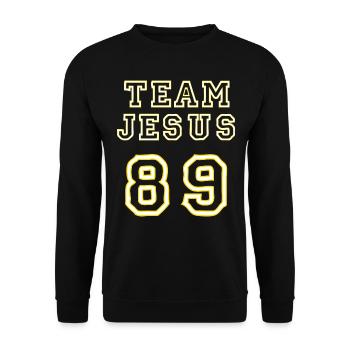 Team Jesus Gott Christus Christ Glaube - Unisex Pullover - Schwarz - Vorne - Alina (178cm) & Michal (187cm)