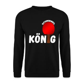 Schnibbel König - Tischtennis Spieler - Unisex Pullover - Schwarz - Vorne - Alina (178cm) & Michal (187cm)
