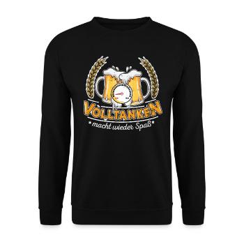 Tanken macht wieder Spaß - Unisex Pullover - Schwarz - Vorne - Alina (178cm) & Michal (187cm)
