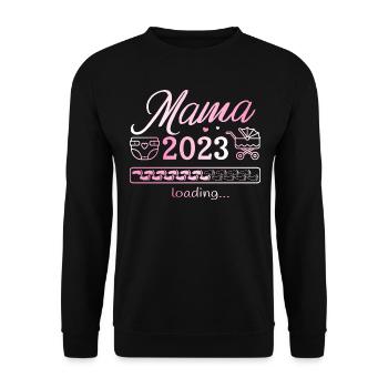 Expectant Mom 2023 Loading Pregnant Mother - Unisex Sweatshirt - black - Front - Alina (178cm) & Michal (187cm)