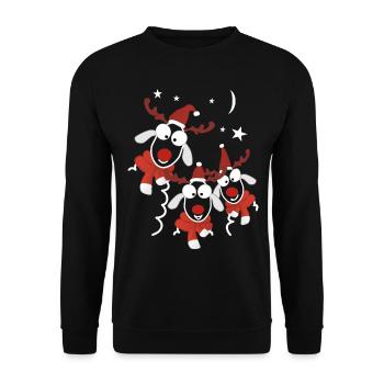 Noël des rennes - Sweat-shirt Unisexe - noir - Devant - Alina (178cm) & Michal (187cm)