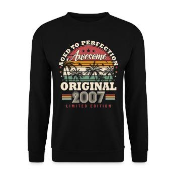 2007 vintage vintage retro cadeau d’anniversaire - Sweat-shirt Unisexe - noir - Devant - Alina (178cm) & Michal (187cm)
