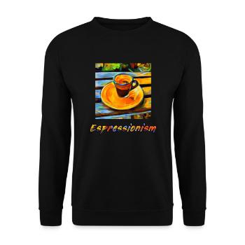 Un expresso expressionniste devient espressionnisme - Sweat-shirt Unisexe - noir - Devant - Alina (178cm) & Michal (187cm)