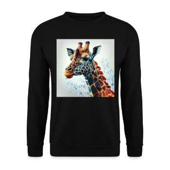 THE GIRAFFE HER AFRICAN MAJESTY - Unisex Sweatshirt - black - Front - Alina (178cm) & Michal (187cm)